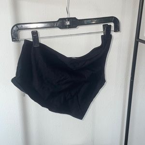 asymmetrical black crop top small